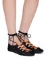 Figure View - Click To Enlarge - ALAÏA - Suede Nylon Ballet Sneakers