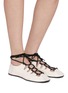 Figure View - Click To Enlarge - ALAÏA - Fold Laced Leather Flats