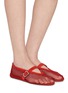 Figure View - Click To Enlarge - ALAÏA - La Ballerine Suede Mesh Mary Jane Flats
