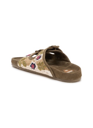  - BAZISZT SHOES - Floral Embroidered Suede Leather Sandals