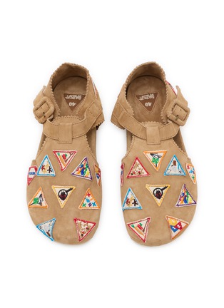 Detail View - Click To Enlarge - BAZISZT SHOES - Pitti Embroidered Suede Clogs