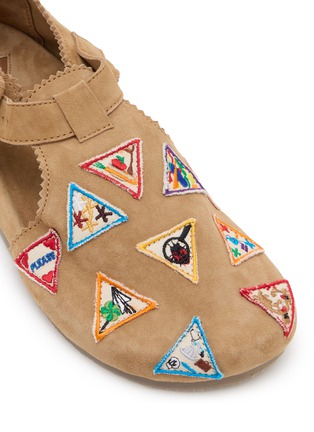 Detail View - Click To Enlarge - BAZISZT SHOES - Pitti Embroidered Suede Clogs