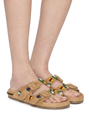 Figure View - Click To Enlarge - BAZISZT SHOES - Sambla Two Strap Suede Sandals