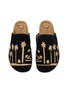Detail View - Click To Enlarge - BAZISZT SHOES - Flat Embroidered Palm Motif Suede Clogs