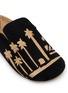 Detail View - Click To Enlarge - BAZISZT SHOES - Flat Embroidered Palm Motif Suede Clogs