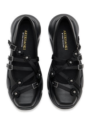 Detail View - Click To Enlarge - AKIKOAOKI - Floral Platformed Leather Mary Jane