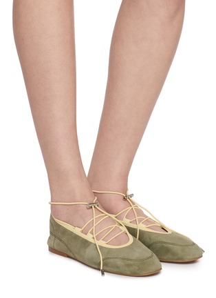 Figure View - Click To Enlarge - PEDDER RED - Rae Suede Ballerina Flats