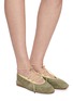 Figure View - Click To Enlarge - PEDDER RED - Rae Suede Ballerina Flats