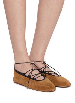 Figure View - Click To Enlarge - PEDDER RED - Rae Suede Ballerina Flats