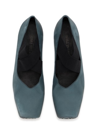 Detail View - Click To Enlarge - UMA WANG - Crisscross Elastic Band Leather Ballerina Pumps