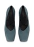 Detail View - Click To Enlarge - UMA WANG - Crisscross Elastic Band Leather Ballerina Pumps