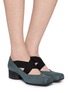 Figure View - Click To Enlarge - UMA WANG - 45 Crisscross Elastic Band Leather Ballerina Pumps