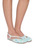 Figure View - Click To Enlarge - MAISON MARGIELA - Tabi Sunfaded Flower Print Suede Slingback Flats