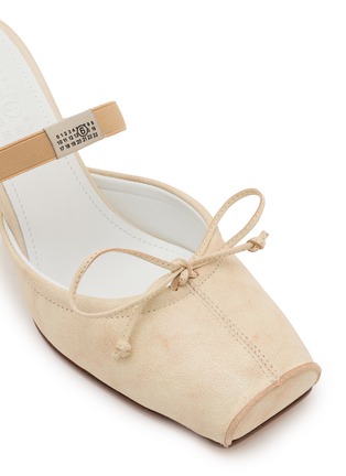Detail View - Click To Enlarge - MM6 MAISON MARGIELA - 80 Square Toe Suede Ballerina Mules