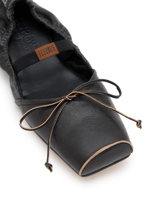 Detail View - Click To Enlarge - MM6 MAISON MARGIELA - Square Toe Leather Ballerina Flats
