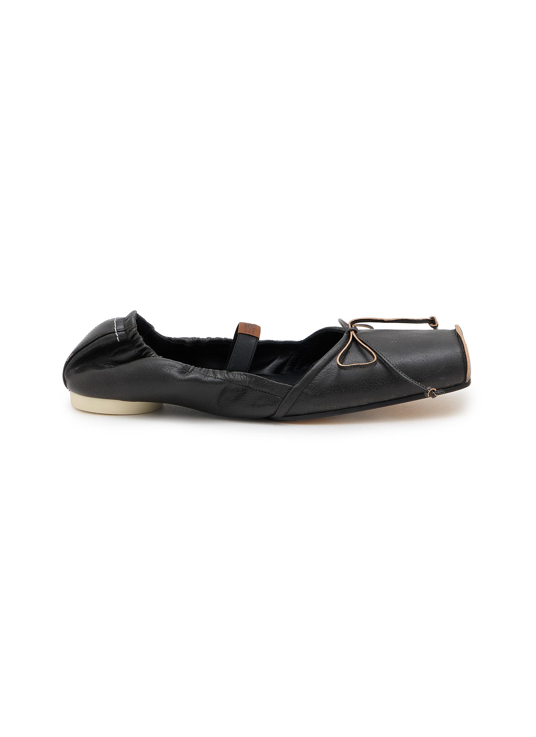 MM6 MAISON MARGIELA | Square Toe Leather Ballerina Flats | Women