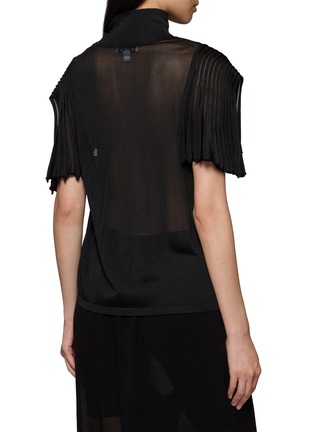 Back View - Click To Enlarge - ALAÏA - Godet High Neck Sheer Top
