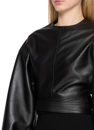  - ALAÏA - Belted Long Sleeve Leather Top
