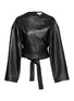 ALAÏA Belted Long Sleeve Leather Top
