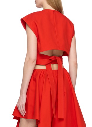 Back View - Click To Enlarge - ALAÏA - Belted Cotton Top