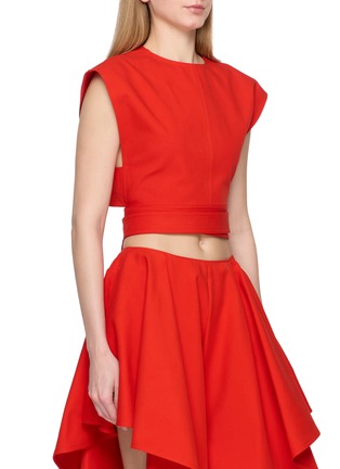 Front View - Click To Enlarge - ALAÏA - Belted Cotton Top