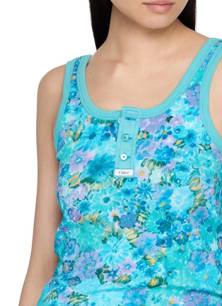  - CHLOÉ - Sleeveless Tropical Flower Print Ribbed Knit Tank Top