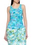 CHLOÉ Sleeveless Tropical Flower Print Ribbed Knit Tank Top