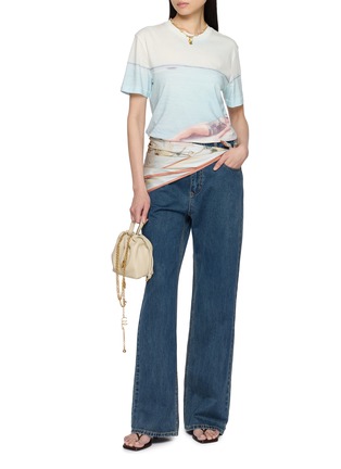 Figure View - Click To Enlarge - CHLOÉ - Seaside Picture Print Logo Cotton Jersey T-Shirt