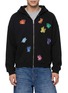 Main View - Click To Enlarge - WE11DONE - Monster Sticker Zip Up Hoodie