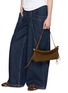 Figure View - Click To Enlarge - ALAÏA - Medium Le Click East West Suede Hobo Bag