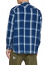 Back View - Click To Enlarge - AND WANDER - Indigo Checked Cotton Blend Shirt