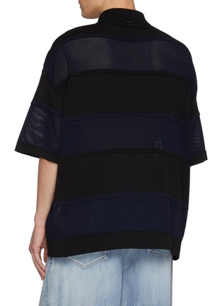 Back View - Click To Enlarge - JUUN.J - Sheer Stripe Polo Sweater
