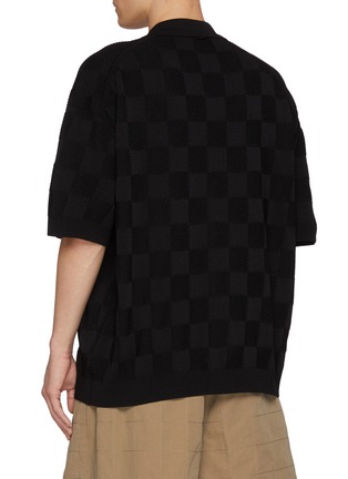 Back View - Click To Enlarge - JUUN.J - Check Knit Polo Shirt