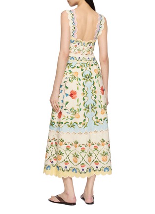 Back View - Click To Enlarge - BARBOUR - X FARM Rio Petal Linen Cotton Midi Dress