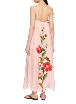 Back View - Click To Enlarge - BARBOUR - X FARM Rio Bromelia Linen Cotton Midi Dress