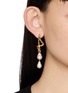 Front View - Click To Enlarge - MISSOMA - Molten Baroque Pearl Mismatch Drop Earrings
