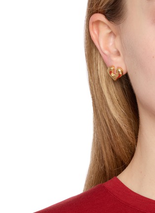 Front View - Click To Enlarge - MISSOMA - Molten Heart Stud Earrings