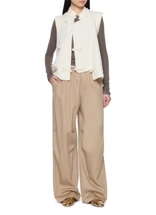 Figure View - Click To Enlarge - KATLIAX - X Lane Crawford Knot Button Mandarin Collar Asymmetrical Top