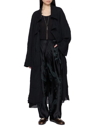 Figure View - Click To Enlarge - KATLIAX - X Lane Crawford Satin Suit Wide Leg Pants