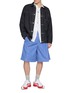 Figure View - Click To Enlarge - COMME DES GARÇONS SHIRT - Striped Cotton Poplin Shorts