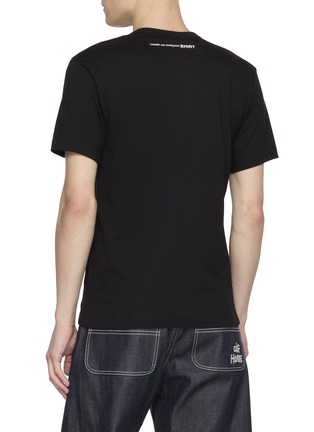 Back View - Click To Enlarge - COMME DES GARÇONS SHIRT - Contrast Logo Print Cotton T-Shirt