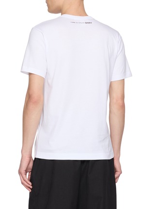 Back View - Click To Enlarge - COMME DES GARÇONS SHIRT - Contrast Logo Print Cotton T-Shirt