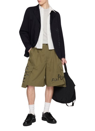 Figure View - Click To Enlarge - COMME DES GARÇONS SHIRT - Contrast Logo Print Cotton T-Shirt