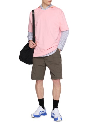 Figure View - Click To Enlarge - COMME DES GARÇONS SHIRT - Oversized Logo Hem Printed Cotton Jersey T-Shirt