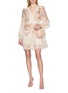 Figure View - Click To Enlarge - ZIMMERMANN - Luna Lace Trim Floral Linen Silk Lantern Dress