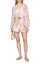 Figure View - Click To Enlarge - ZIMMERMANN - Luna Floral Silk Cotton Tuck Shorts