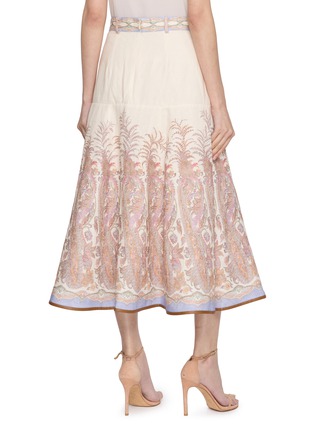 Back View - Click To Enlarge - ZIMMERMANN - Alchemy A-Line Linen Midi Skirt