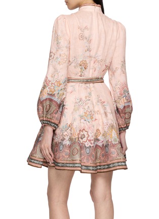 Back View - Click To Enlarge - ZIMMERMANN - Alchemy Belted Linen Mini Dress