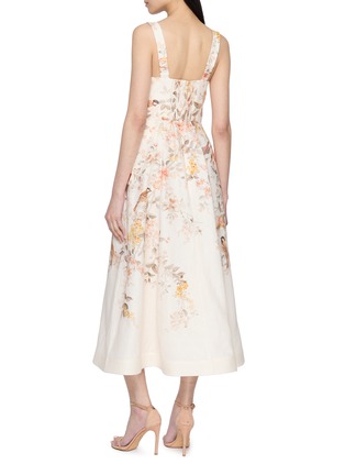Back View - Click To Enlarge - ZIMMERMANN - Luna Buttoned Linen Midi Dress