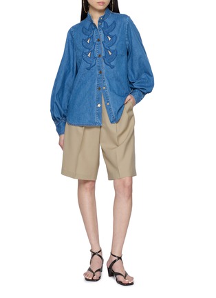 Figure View - Click To Enlarge - ZIMMERMANN - Bird Appliqué Denim Shirt